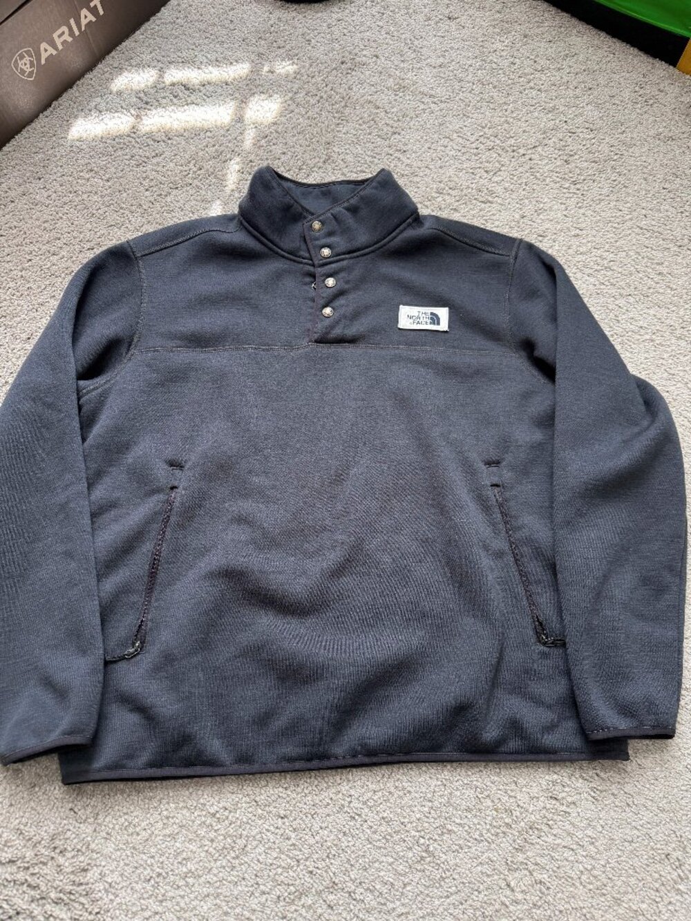 The North Face Mens XL Gray Snap Neck Pullover Gorpcore Outdoor Streetwear 4555